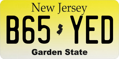NJ license plate B65YED