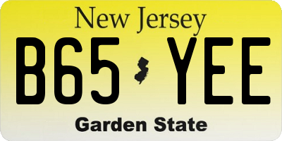 NJ license plate B65YEE