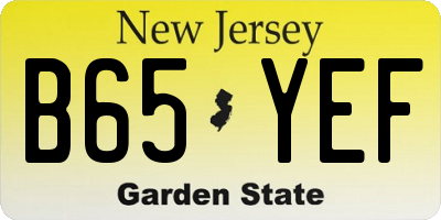 NJ license plate B65YEF