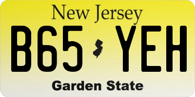 NJ license plate B65YEH