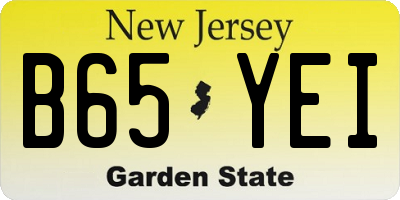 NJ license plate B65YEI