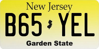 NJ license plate B65YEL