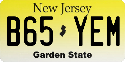 NJ license plate B65YEM