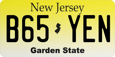 NJ license plate B65YEN