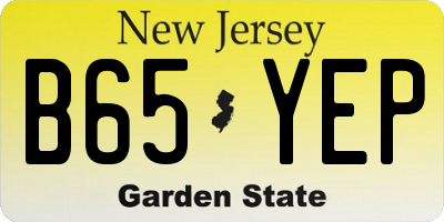 NJ license plate B65YEP