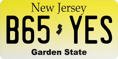 NJ license plate B65YES