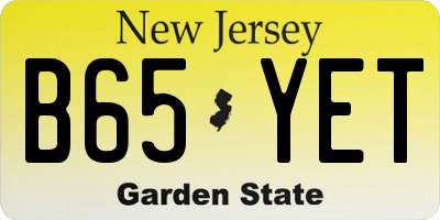 NJ license plate B65YET