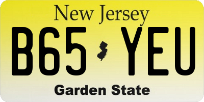 NJ license plate B65YEU
