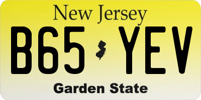 NJ license plate B65YEV