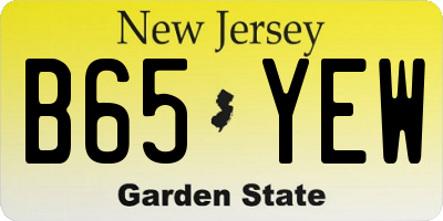 NJ license plate B65YEW