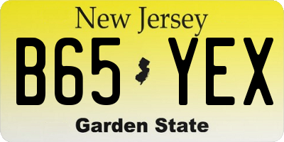 NJ license plate B65YEX