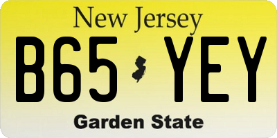 NJ license plate B65YEY