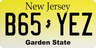 NJ license plate B65YEZ