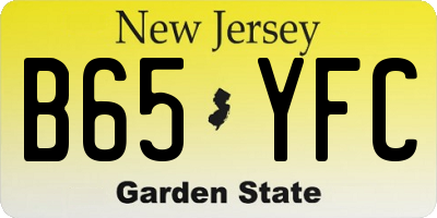 NJ license plate B65YFC