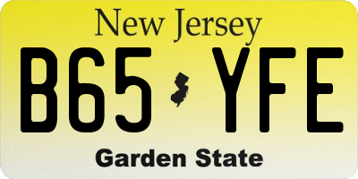 NJ license plate B65YFE