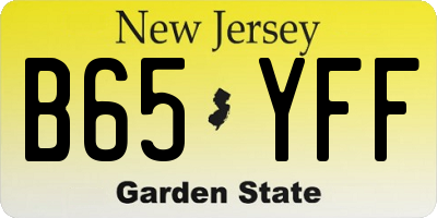 NJ license plate B65YFF