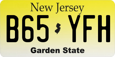 NJ license plate B65YFH