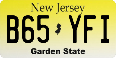 NJ license plate B65YFI
