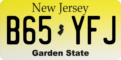 NJ license plate B65YFJ