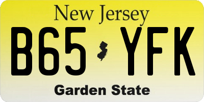 NJ license plate B65YFK