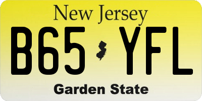 NJ license plate B65YFL