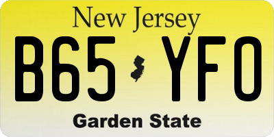 NJ license plate B65YFO