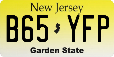 NJ license plate B65YFP