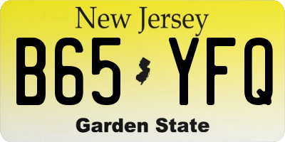 NJ license plate B65YFQ