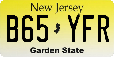 NJ license plate B65YFR