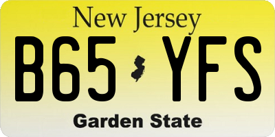 NJ license plate B65YFS