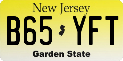 NJ license plate B65YFT