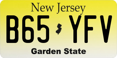 NJ license plate B65YFV