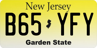 NJ license plate B65YFY