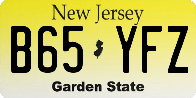 NJ license plate B65YFZ