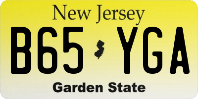 NJ license plate B65YGA