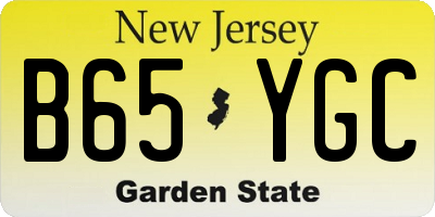 NJ license plate B65YGC