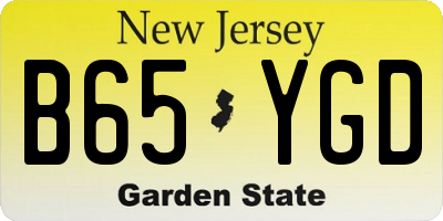 NJ license plate B65YGD