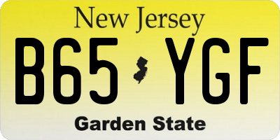 NJ license plate B65YGF