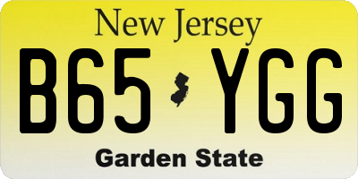 NJ license plate B65YGG