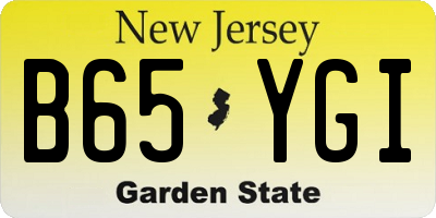 NJ license plate B65YGI