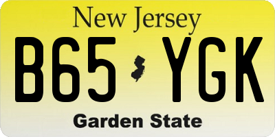 NJ license plate B65YGK