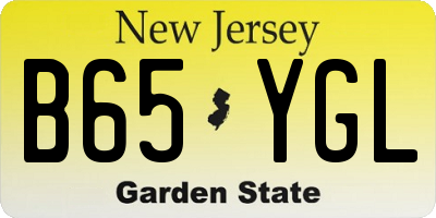 NJ license plate B65YGL