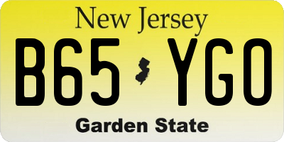 NJ license plate B65YGO