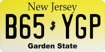 NJ license plate B65YGP