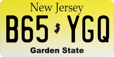 NJ license plate B65YGQ