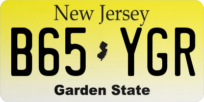 NJ license plate B65YGR