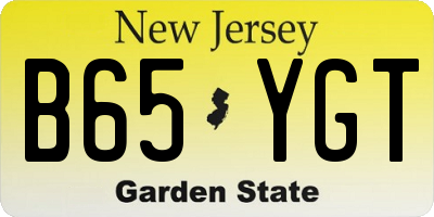 NJ license plate B65YGT