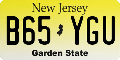 NJ license plate B65YGU