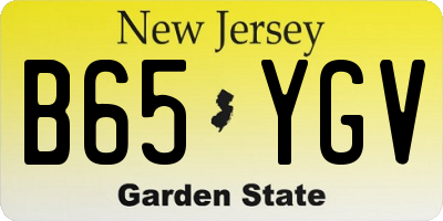 NJ license plate B65YGV