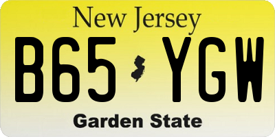 NJ license plate B65YGW